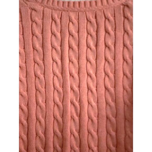 Sweater-Tommy Hilfiger-V-Neck-Melon-Decorative Knit-Long Sleeves-Slim Fit-Size L - Picture 5 of 13